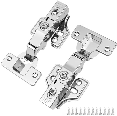 ELEBUILD 10 Pack Full Overlay Cabinet Hinges, Soft Close, 35mm Cup, 110° | 48mm Hole Spacing, Clip-On, Smooth Slow Self Closing, 3D Adjustable Concealed Cupboard Door Hinges Replacement for Kitchens