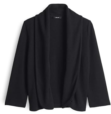 OPUS Damen Langarmshirt | Shirtjacke Sandrine Breeze Regular in Feinstrick Optik Black, 36