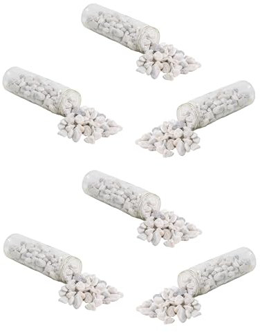 Deko Steine weiß klein 1-2cm 1kg - 6 Stück Garten Dekoration Basteln Vase Streudeko Kiesel