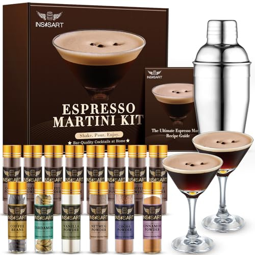 INSISART Espresso Martini Gift Kit - All-in-One Cocktail Maker with Espresso Mix & Bar Tool, for Women, Coffee Lovers, Cocktail Enthusiasts