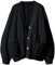 MAGAUSVZVK Women's Cable Knit Cardigan Long Sleeve Open Front V-Neck Button Front Embroidery Wool Blend Sweater Jacket Outdoor Wear(Schwarz Z,L)