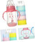 Gogogmee 2Pcs Portable Milk Bottle and Powder Dispenser Temperature Sensitive Color Changing Design with Handle for Boy Girl and Daily Use