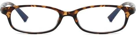 LJCZKA Rectangle Blue Light Glasses for Women Y2K Small Rectangular Glasses Narrow Frame Anti Eyestrain Headache Eyeglasses for Computer Gaming (Leopard, 0.0, x)
