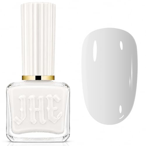 White Nail Polish - Pure White Nail Varnish, Classic Glossy White Nail Paint, Quick Dry Air Dry No UV Needed, Chip Resistant Long Lasting Polish for French Manicure DIY Nail Art