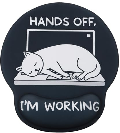 Yimomoyi Mauspad mit Gelkissen, Mousepad Mit Gel Handauflage, Ergonomisches Mauspad Klein für Computer Laptop, Home Office Gadgets Handgelenkschoner Mouse Pad, Handballenauflage Maus (Sleeping Cat)