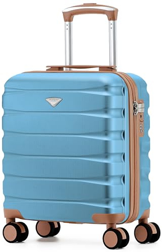Flight Knight Lightweight Travel Suitcase 45x36x20cm | Hard Shell Carry On Luggage with Aluminum Telescopic Handle, 8 Spinner Wheels & TSA Lock | Approved for EasyJet & Wizz Air
