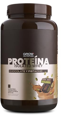 Grow Wellness Proteína Aislada Chocolate y Pistacho 1kg | Whey isolate, Ingredientes premium, Alto contenido proteico, Disolución fácil