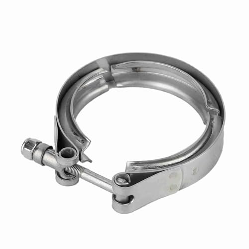 OVAQUIXI V Band Clamp 2.5 Inch Exhaust V Clamp, 63mm Car Auto V Band Turbo Downpipe Exhaust Clamp M6 Screw