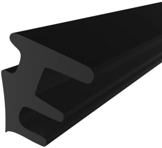 Guarnizione Fermavetro universale in PVC. Bordatura ad incastro solo pressione per finestre balconi e infissi in alluminio. Facile da montare. UP ferma vetro. (UP5 Nero, 20 metri)