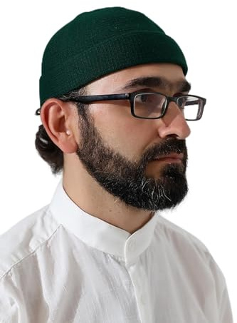 ihvan online Türkische muslimische Winter-Samt-Roll-up-Kufi-Hüte für Männer, Taqiya, Takke, Peci, islamische Mützen, islamische Geschenke