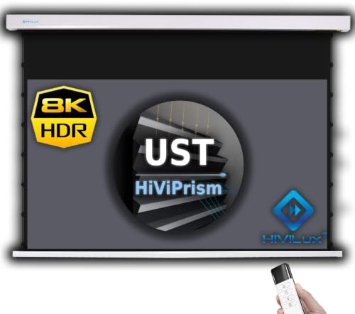 HiViLux® UST Tension CLR/ALR Motor Leinwand Dualspann für Ultra-Kurzdistanz-Beamer/Laser TV: HiViPrism Cinema HDR Hochkontrast/8K/4K/3D (150Zoll 16:9 Bild:332x187cm Weiss)