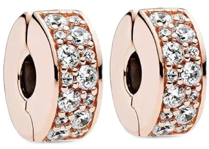 WEIMU Charms Stopper 925 Sterling Silber für Armband Stopper Charms für Bead Charm Armband Anhänger Spacer (Rosegold 2)