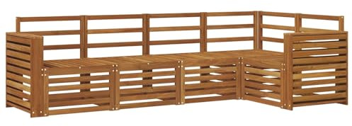 vidaXL Sofagarnituren 5 pcs Natur Massivholz Akazie, Garten-Sofa, modernes Outdoor-Möbel, robuster Lounge-Satz, Bequeme Terrasse-Sitzmöbel für Dein Zuhause