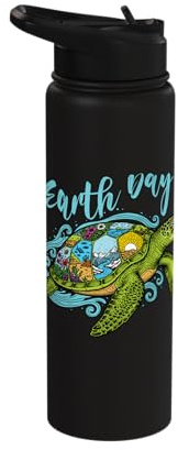 Earth Day Sea Turtle Save The Planet Earth Restore Ocean Stainless Steel Insulated Water Bottle