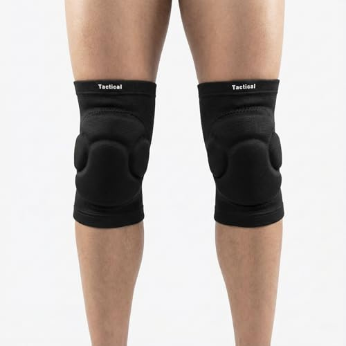 Tactical Fightwear Kniepolster 2er Set - Knieschoner für MMA, BJJ & Wrestling - 2cm EVA/PU Polsterung - Slip-On Sleeves - Komfortabler Kontakt & Bewegungsfreiheit - Schwarz - Größe S