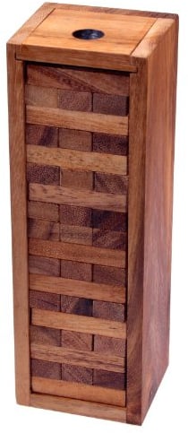 LOGOPLAY Wackel Turm Gr. XL - 30 cm Höhe - Condo - Holzturm - Geschicklichkeitsspiel - Gesellschaftsspiel aus Holz