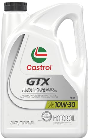 Castrol GTX 10W-30 Conventional Motor Oil, 5 Quarts