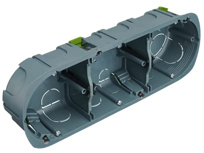 Boite de derivation electrique - boite derivation - Boite de derivation etanche exterieur - Debflex - Boîte Pour Appareillage / 3 Postes Multi Matériaux/Diamètre 67X40 / Entraxe 71mm -