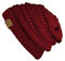 C.C Modische warme weiche dehnbarer lose Strick Beanie Mütze HAT20A, Burgunderrot