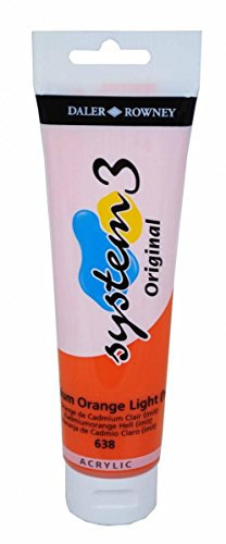 Daler Rowney System 3 Original Tube de peinture acrylique 150 ml – Orange cadmium clair
