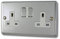 G&H Brassware CC210 13A Double Pole Polished Chrome Double Socket - Metal Rockers and White Inserts