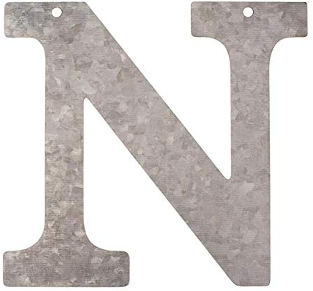 Metall Buchstabe N, verzinkt Höhe 12 cm Alphabet - Initialien