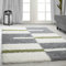 Carpetsale24 Hochflor Teppich 100 x 200 cm Grün-Grau – Weicher Shaggy Flokati im Karierten Design – Dekorative Wohnmatte für Schlafzimmer oder kleine Räume – Pflegeleicht & modern