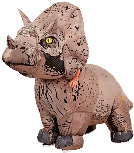 Rubie's Official Jurassic World Triceratops, Aufblasbares Dinosaurier-Kostüm für Erwachsene, Einheitsgröße