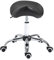 HOMCOM Tabouret de Massage Tabouret Selle Ergonomique pivotant 360° Hauteur réglable revêtement synthétique Noir chromé