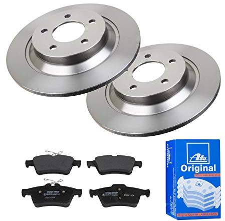 ATE Bremsen-Set 2 Bremsscheiben + Bremsbeläge Bremsensatz Ø302 Einbau Hinten Bremsscheiben-Set Scheibenbremsen passend für Mazda 5 CR19 CW