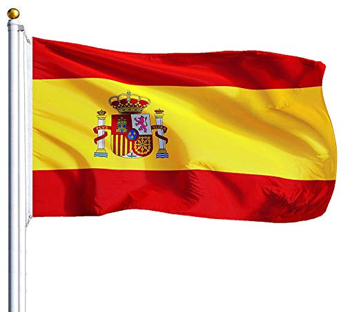 Bandera España Grande, Amison 2pcs Bandera de España, Resistente a la Intemperie, 90 x 150 cm