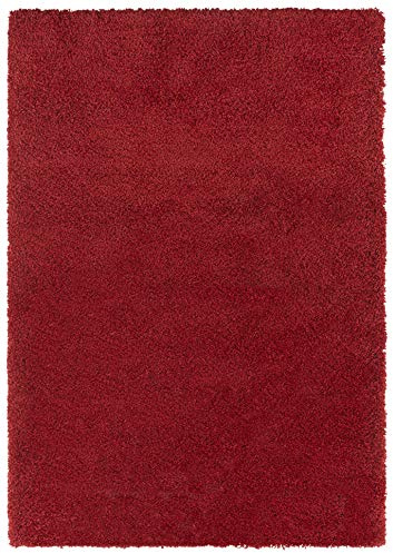 Elle Decor Hochflor Teppich Talence Rot Meliert, 140x200 cm