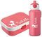 4youDesign Set: pinke Brotdose und Trinkflasche -REH- mit Namen für Kinder, 6 Farben, 3 Motive, inkl. Dosen-Einsatz, Gabel & Pop-Up Flasche für Schule (Bambi Pink)