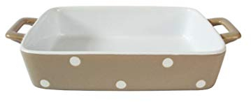 Isabelle Rose IR5456 - Auflaufform klein, beige mit weißen Punkten, Polka dot