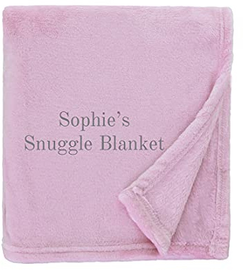 aztex Personalised Fleece Blanket/Throw, Customised with a name or message of your choice, Shimmering Pink