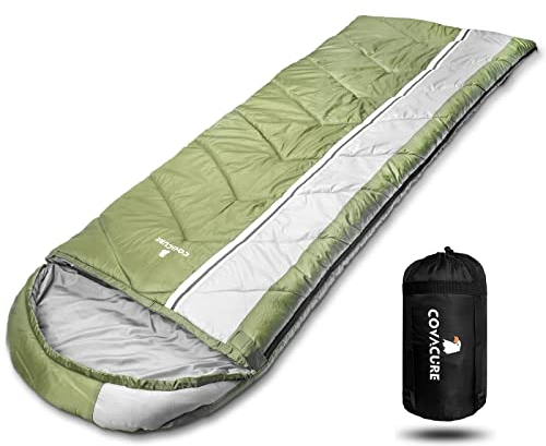 COVACURE Schlafsack Camping – Ultraleichter Sommerschlafsack und Deckenschlafsack, 3 Jahreszeiten Sleeping Bag für Kinder und Erwachsene, kleines Packmaß, 220 x 80 cm