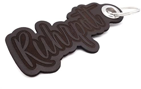 Samunshi® Leder Schlüsselanhänger mit Gravur Ruhrpott Geschenke Made in Germany Ruhrpott 11x5cm dunkel braun/graviert