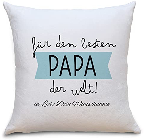 OWLBOOK® Kissen mit Spruch Bester Papa - Geschenke für Papa zum Geburtstag Vatertag als Geburtstagsgeschenk Vatertagsgeschenk | Zierkissen Polster mit Füllung 40x40 cm
