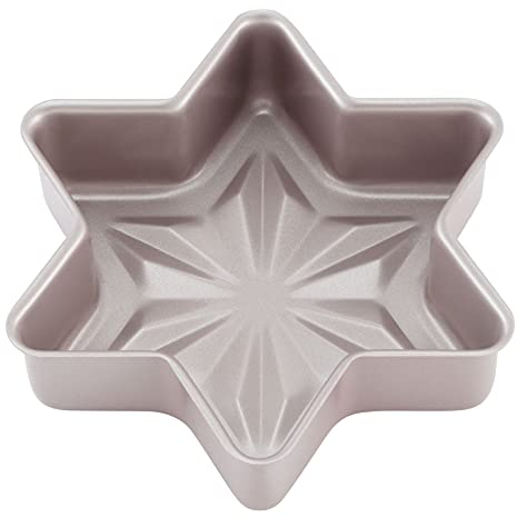 CHEFMADE Star-Shaped Cake Pan, 8-Inch Non-Stick Diamond Surface Cake Bread and Meat Bakeware for Oven and Instant Pot Baking (Champagne Gold)
