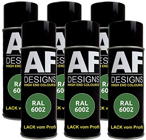 Alex Flittner Designs Spraydose RAL6002 LAUBGRUEN glänzend, glänzend | 6er Pack RAL Spraydosen a 400 ml pro Dose