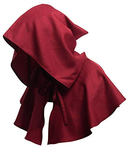 SOONHUA Vintage Mittelalterliche Kapuze Hut Unisex Mittelalterliche Kapuze Kapuze Mantel Halloween Poncho Cosplay Kostüm für Männer Frauen