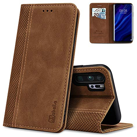 AKABEILA Hülle für Huawei P30 Pro Handyhülle Leder Flip Case Ständer PU Brieftasche Schutzhülle Klapphülle Tasche Case mit [Kartenfach] [Standfunktion] [Magnetisch]