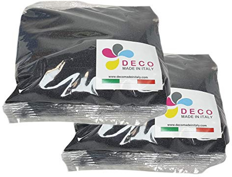 Decomadeinitaly Sable coloré pour décorations 0,3/0,7 mm Paquet de 2 kg (Noir)