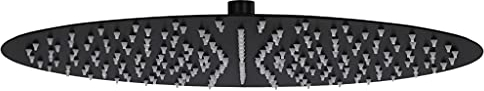 vidaXL Regenduschkopf Edelstahl 40 cm rund schwarz