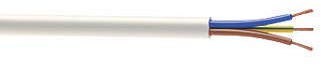 3 Core Round White Flex Flexible Cable 0.75 MM - 1 metre Cut Length