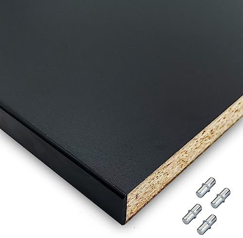 X57 Einlegeboden Regalboden Holzboden 19mm nach Wunschmaß max. 1000mm breit x 600mm tief Zuschnitt Anfertigung 2mm Umleimer ABS Kante (Schwarz)