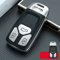 ontto Autoschlüssel Hülle Cover Passt für Audi A4 B9 S4 RS4 A5 F5 RS5 A6 A7 C8 A8 D5 Q2 Q5 Q7 SQ5 SQ7 TT TTRS R8 Autofernbedienung Schlüsselanhänger TPU Leder Schutzhülle Schlüsselhülle-Silber