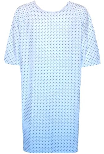 Confezioni Lella Chemise de Nuit Hôpital Ouverte Derrière - Blouse Hôpital dégent, Motif carreaux, Taille Unique