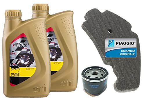 KIT TAGLIANDO FILTRO OLIO FILTRO ARIA ED OLIO ENI PER PIAGGIO BEVERLY 400 - PIAGGIO BEVERLY 500 ORIGINALE.