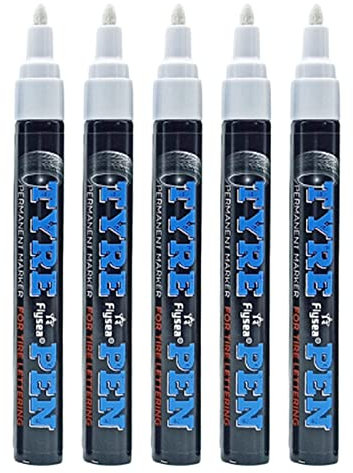 Yajimsa 5 marqueurs peinture pour pneus pour vélo et voiture - Décapant les rayures pour peinture voiture - Marqueurs à craie pour voiture
